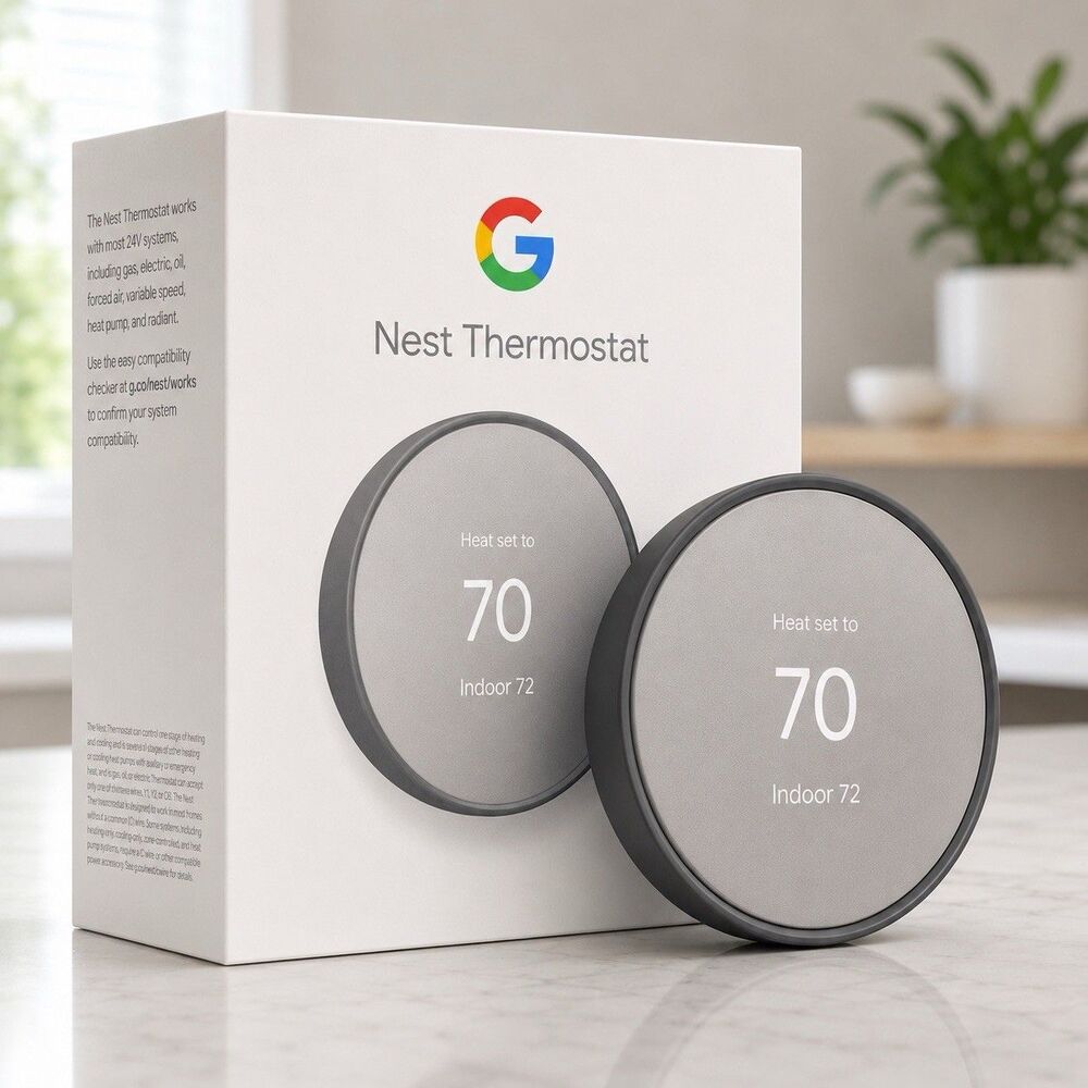 Google G4CVZ Nest Smart Thermostat, Charcoal, Factory Sealed